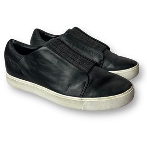 VINCE Cantera Black Leather Stretch Slip on Shoe 8